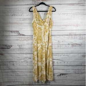 Paper Heart Women's Size M Cream Paisley Print V Neck Dress